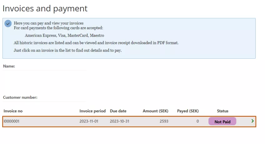 Invoices and payment