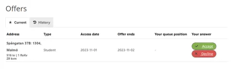 Example picture of a housing offer
