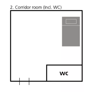 corridor room incl WC